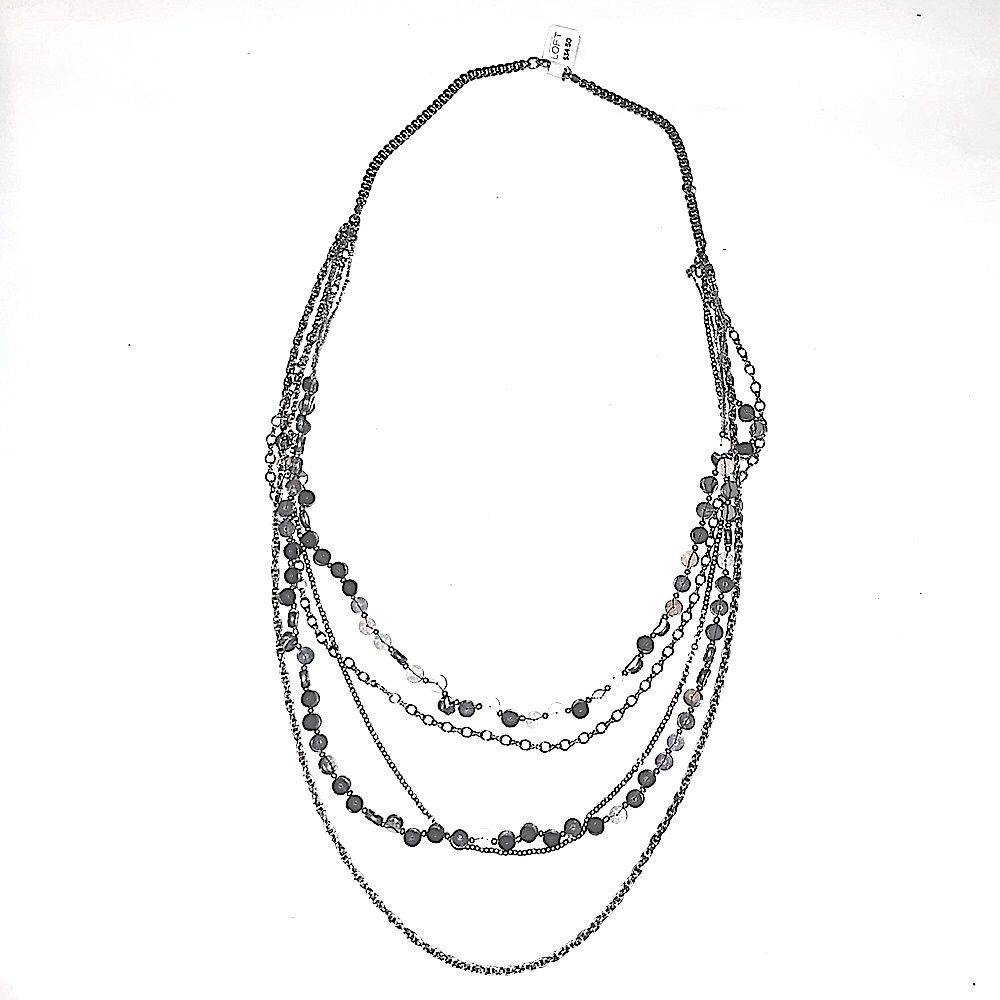 Loft silver long necklace